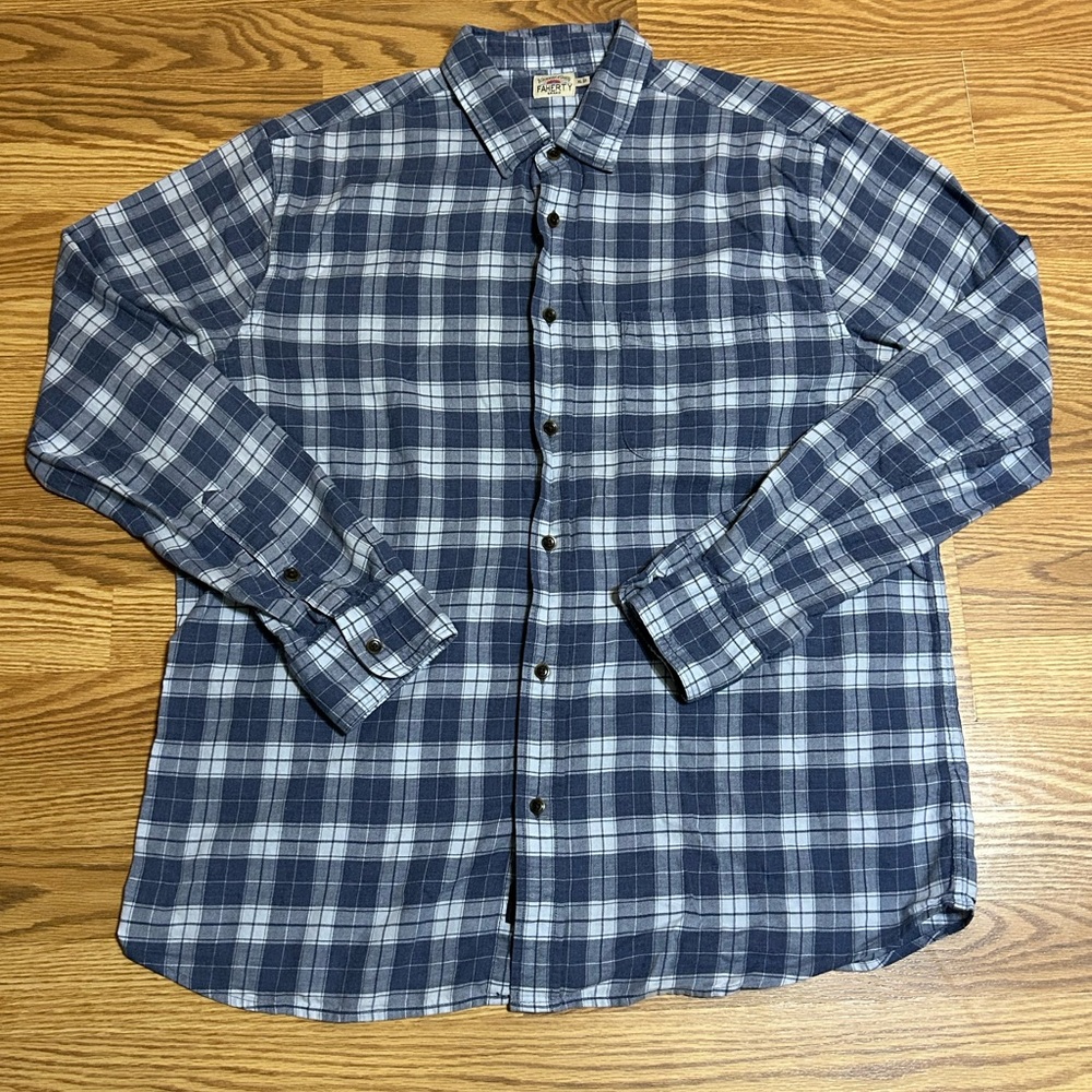 Faherty Button Down Long Sleeve Flannel Shirt Sz XL